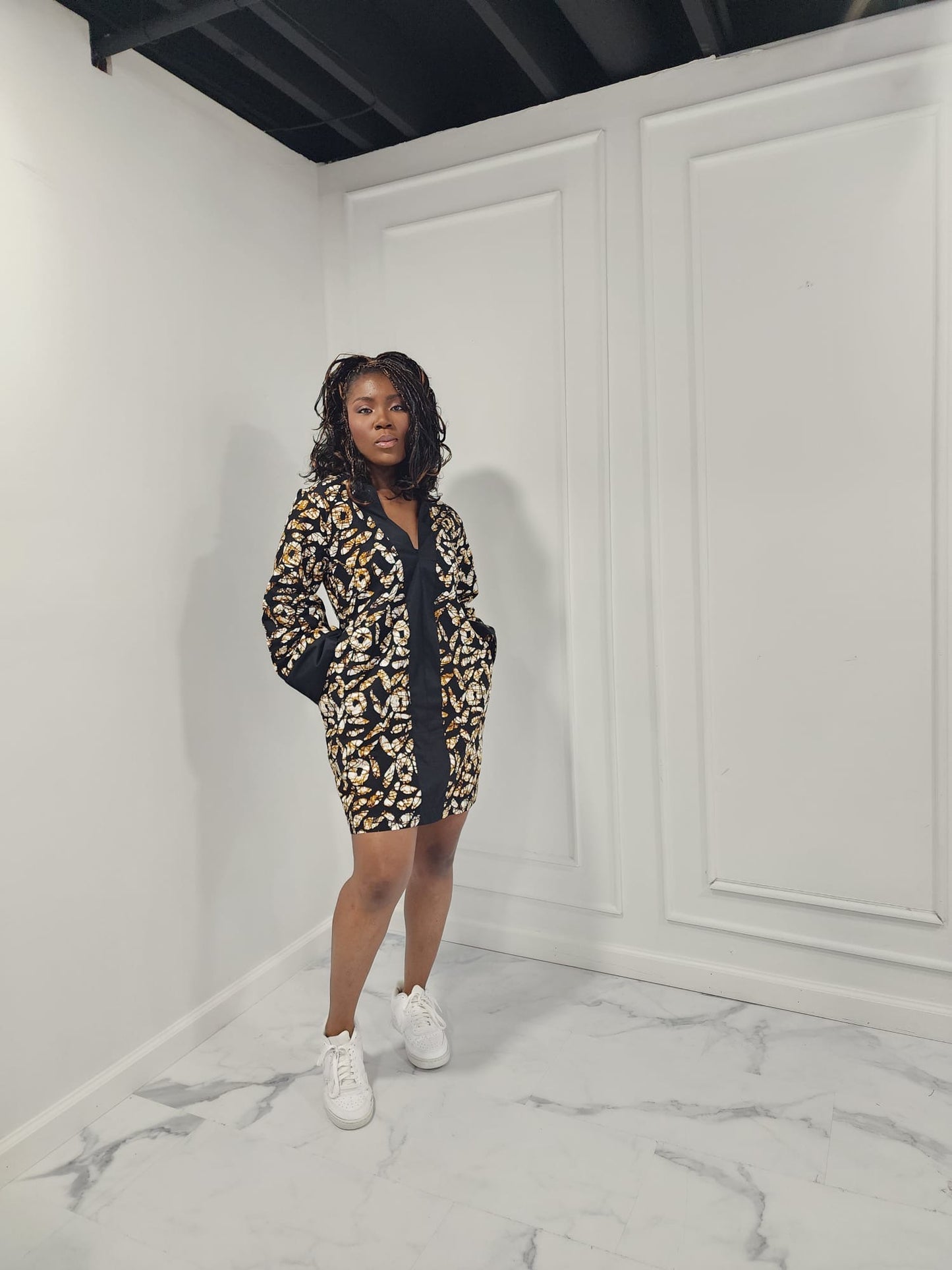Brown Ankara Print Dress