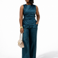 Navy blue two piece ankara