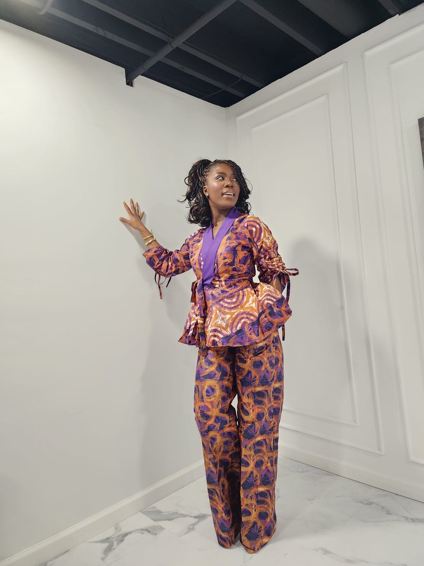 Purple and orange two piece
