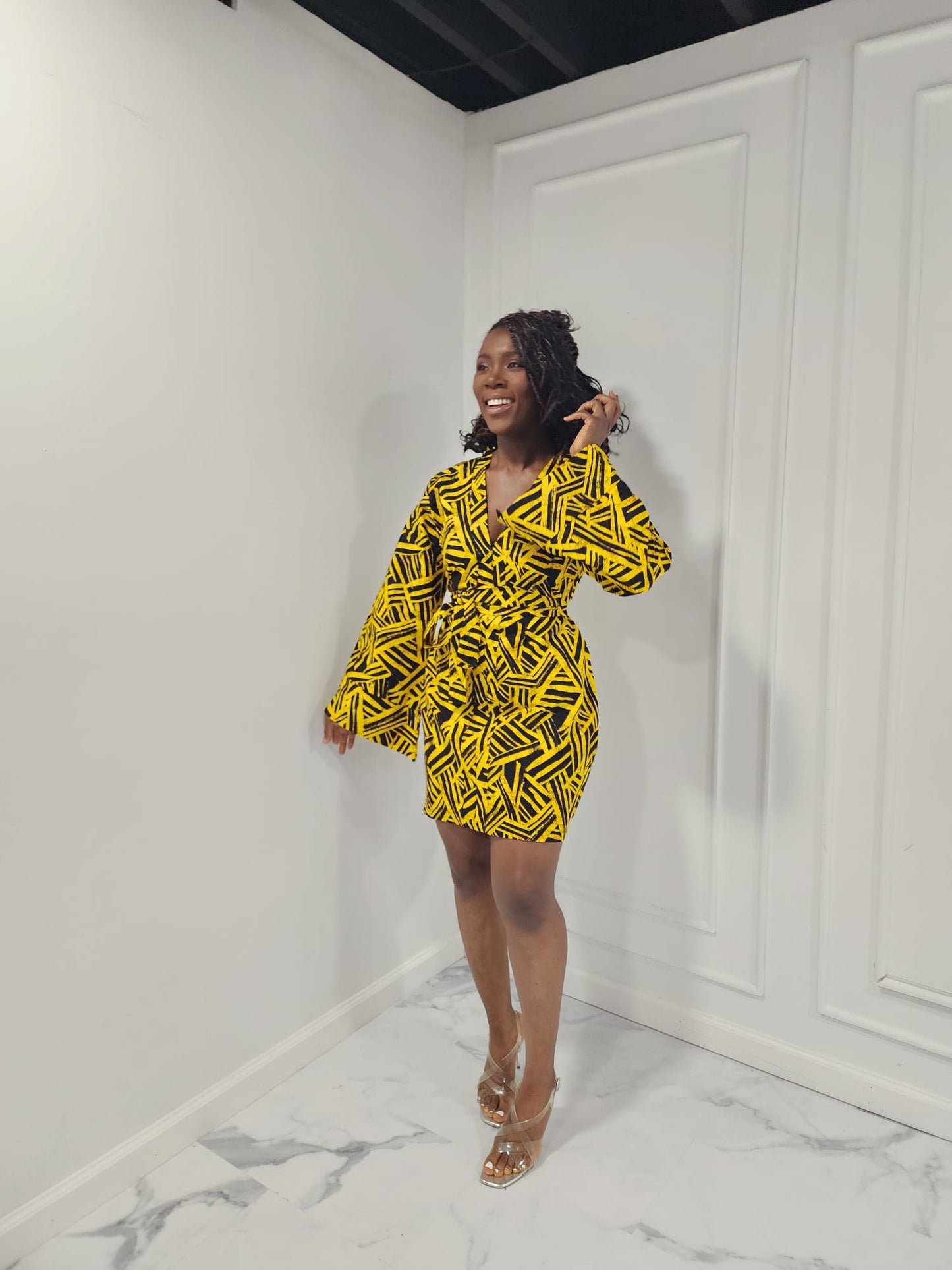 Yellow Ankara Print Mini BouBou
