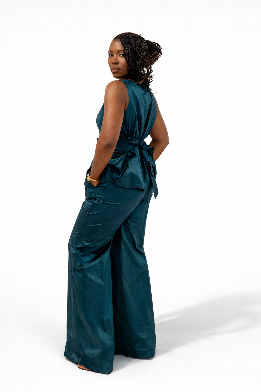 Navy blue two piece ankara