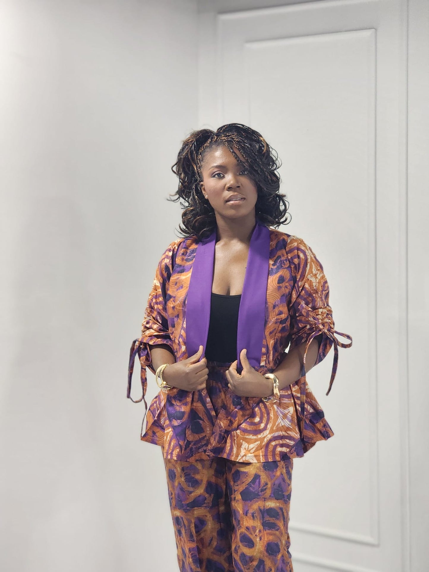 Purple and orange two piece