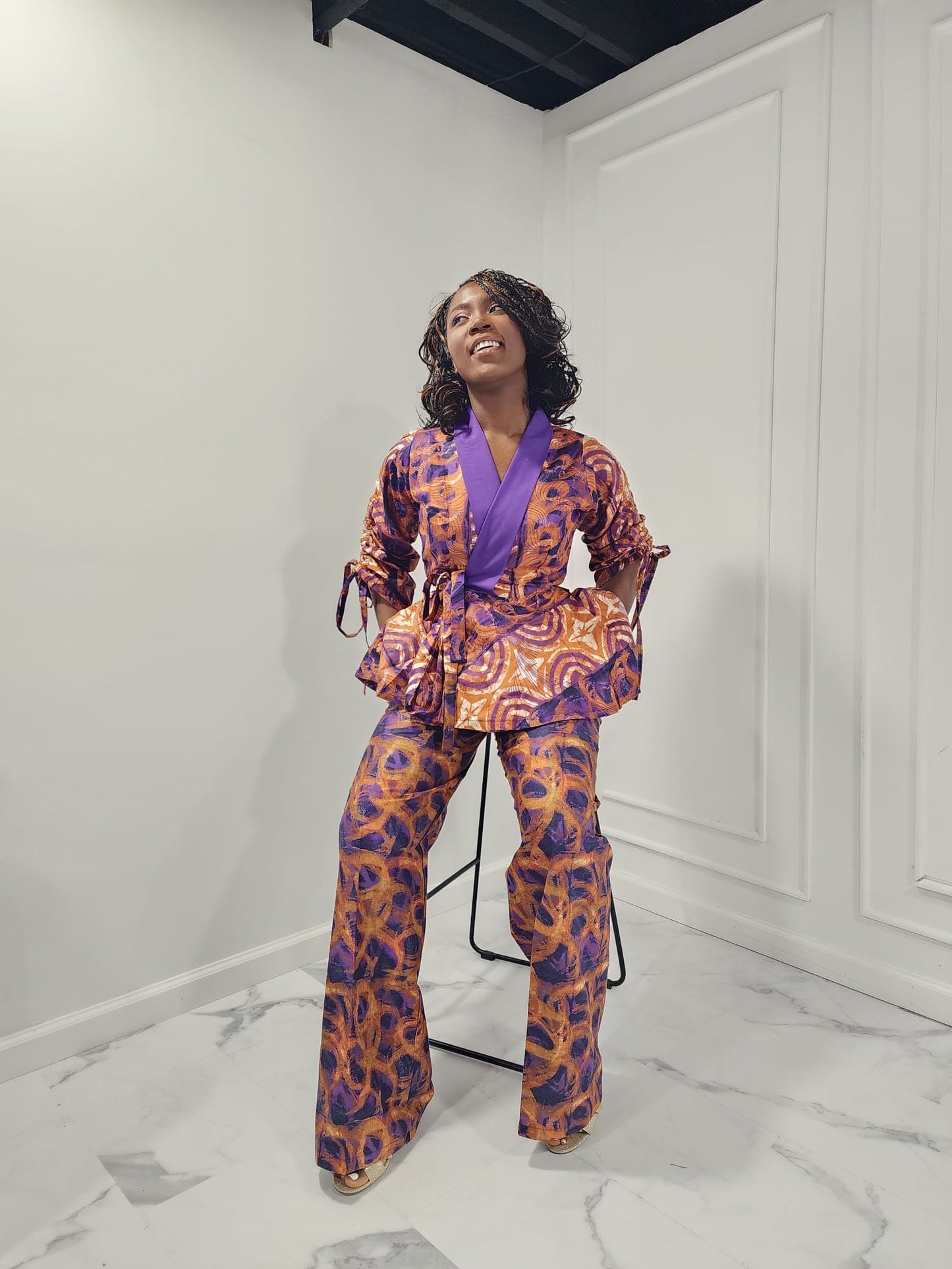 Purple and orange two piece