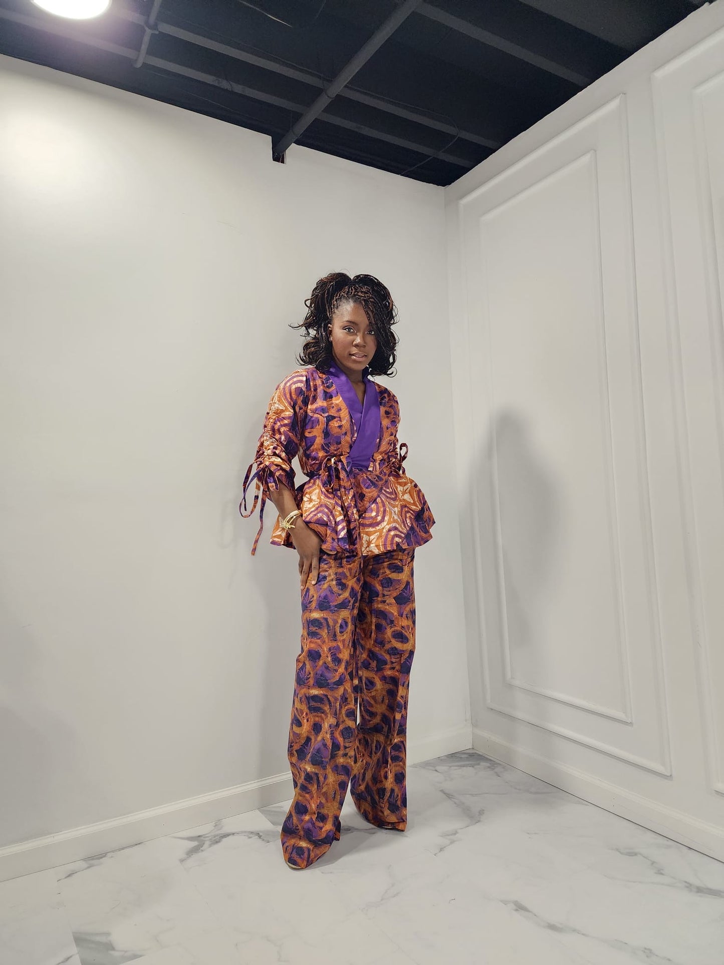 Purple and orange two piece