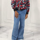 Bold Floral Bomber Jacket with Wide-Leg Jeans Set