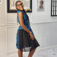 Blue and black long kids dress