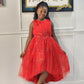 Red full length kids dress