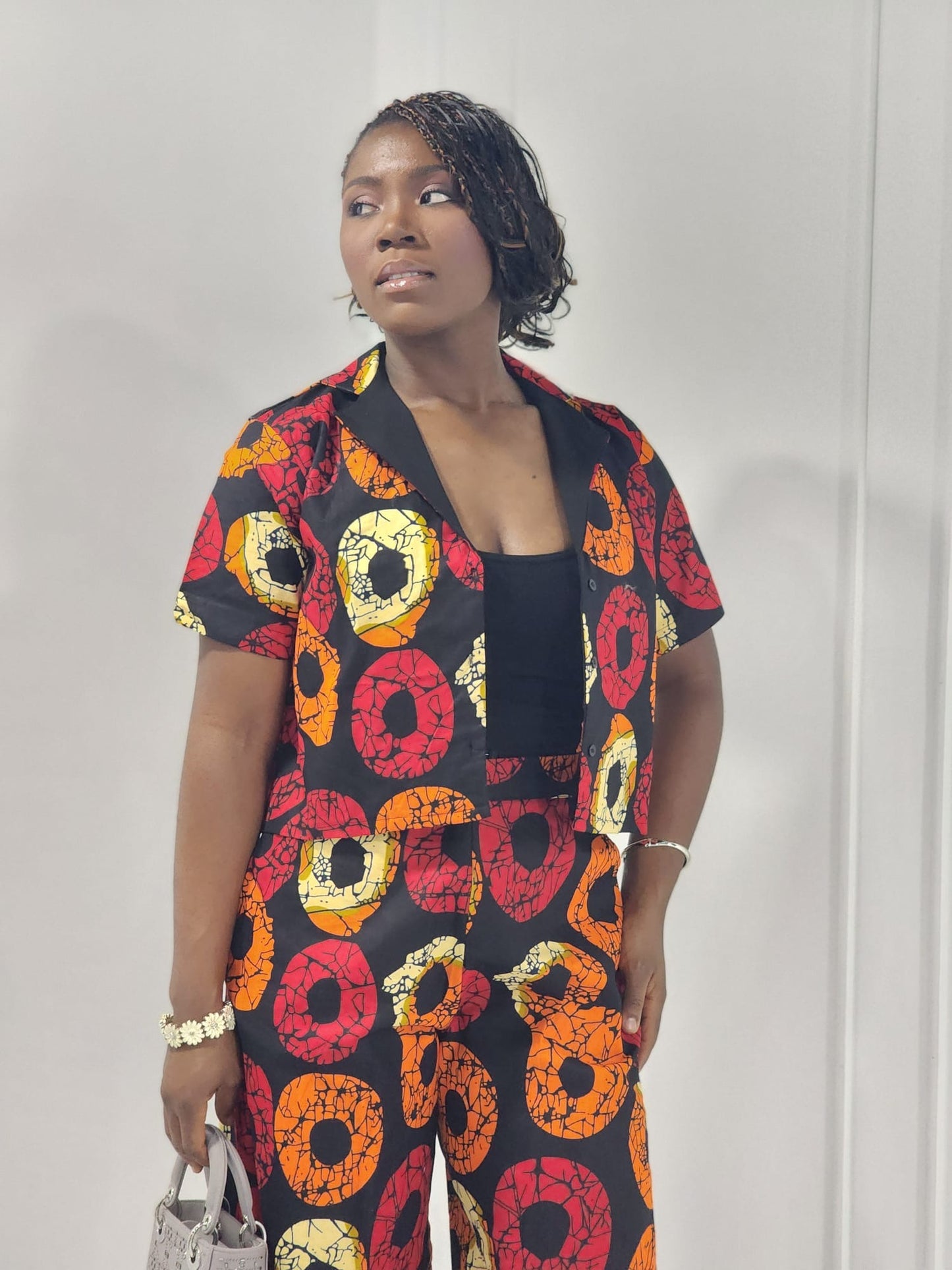 Two piece red and yellow ankara print