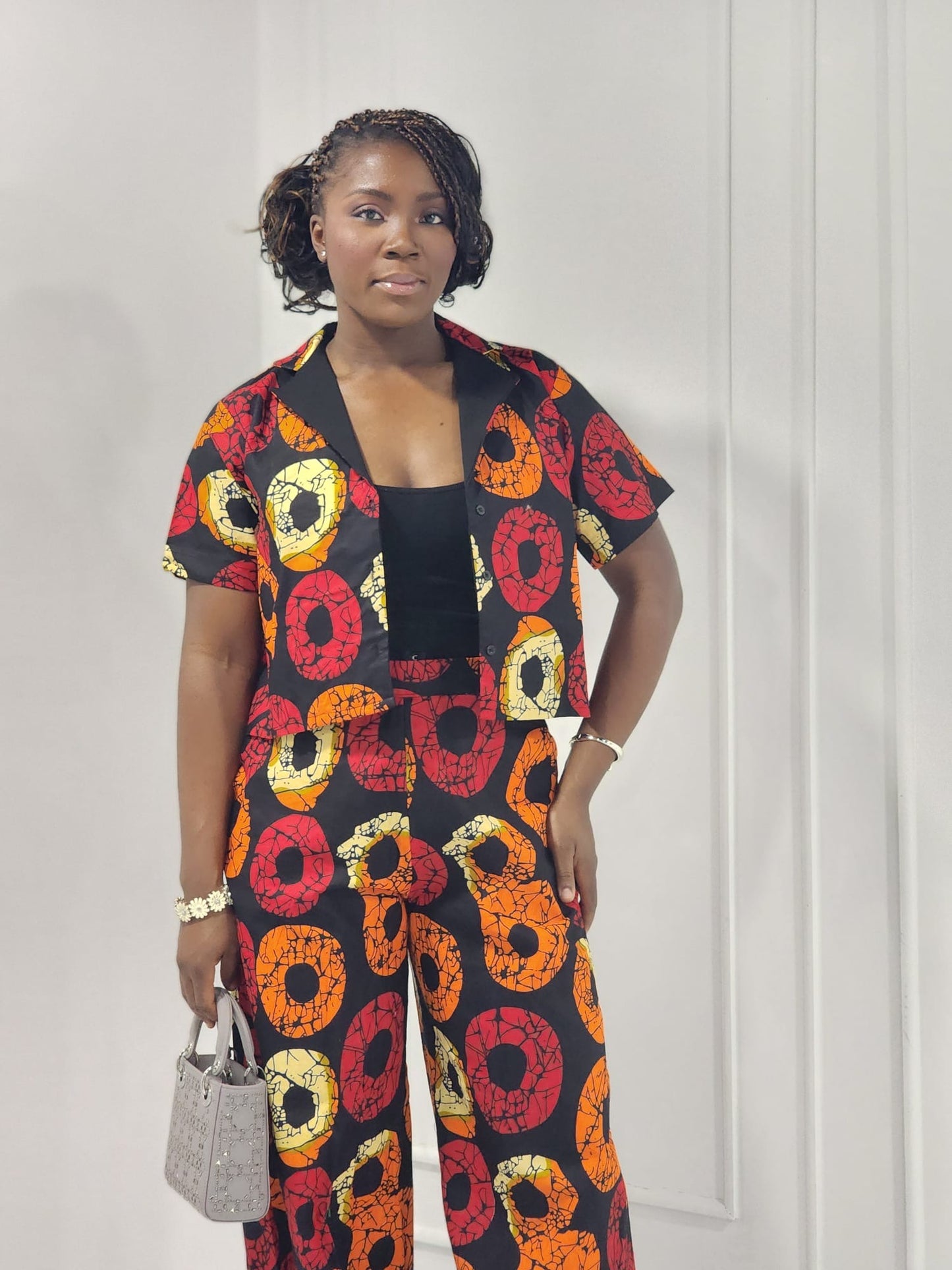 Two piece red and yellow ankara print