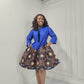 Royal Blue Ankara Flare Dress