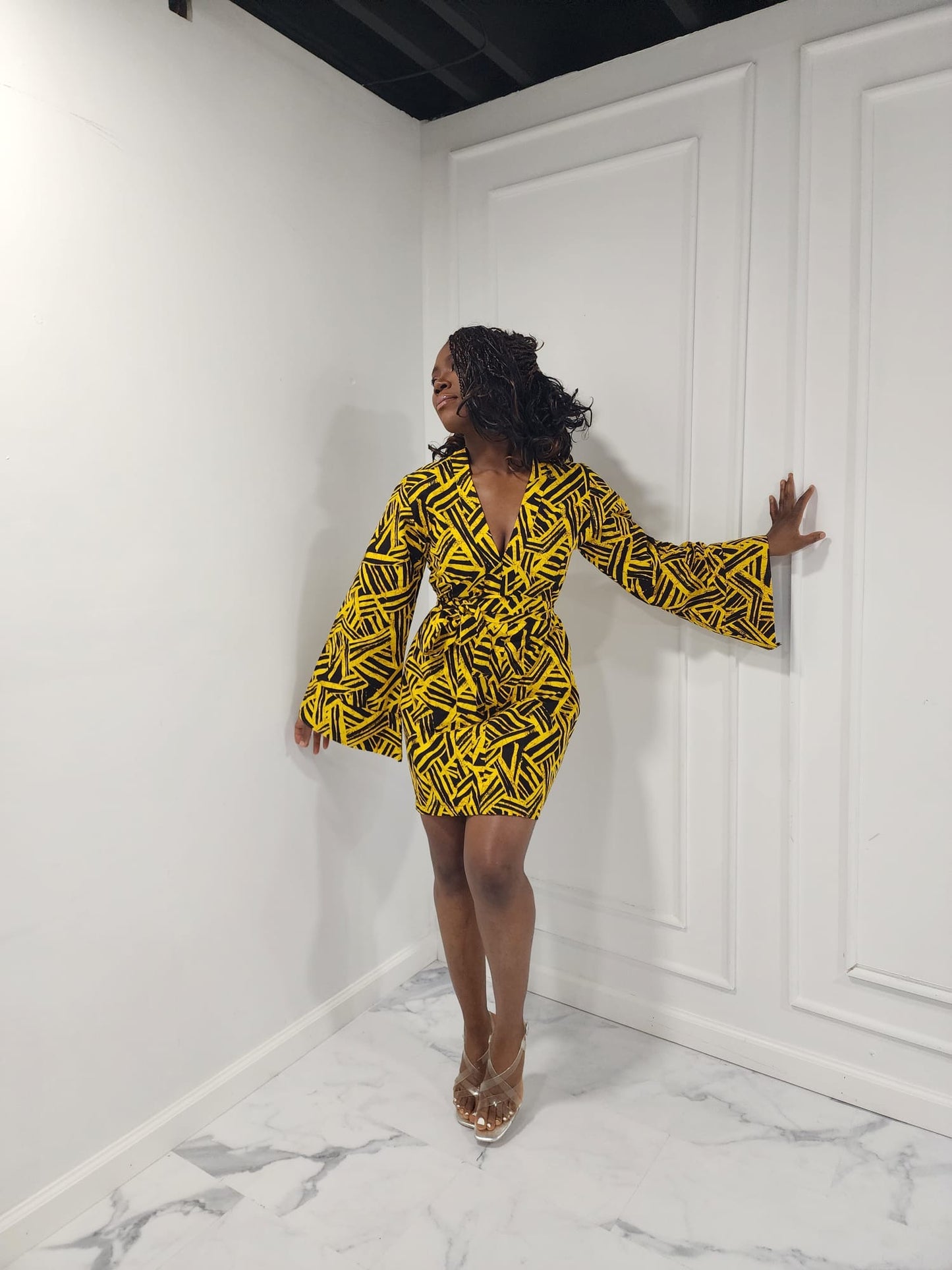 Yellow Ankara Print Mini BouBou