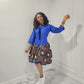 Royal Blue Ankara Flare Dress